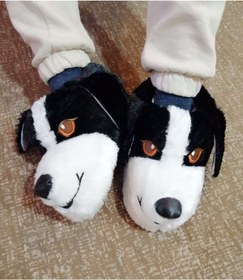 Resim Pandalina Panduf Unisex L Köpekli Panduf Ses Yapmaz Taban Panduf 