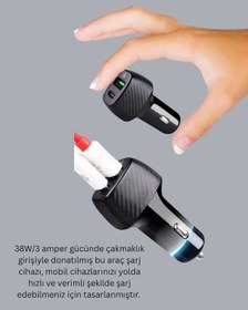 Resim Flzdgnkr 3a Güç Kapasiteli Usb & Type-c Çakmaklık Şarj Adaptörü 