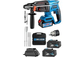Resim Graizer Alman 88 V 5 Ah Bakir Sargılı Çift Metal Şanzuman Akülü Kiricı Delici Hilti Matkap + Yedek Mandren 