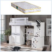 Resim Setaymobilya Ranza, Çizgi Ranza Çalışma Masası 2 Kapaklı Dolap + Comfort Yatak 