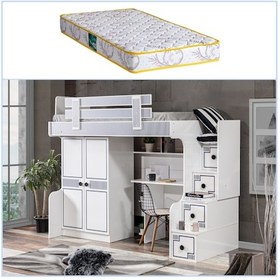 Resim Setaymobilya Ranza, Çizgi Ranza Çalışma Masası 2 Kapaklı Dolap + Comfort Yatak 