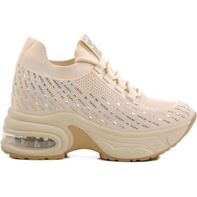Resim Guja Bej Triko Air Taban Kadın Sneaker Çok Renkli 