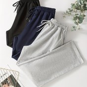 Resim 3'lü Paket Kadın Yüksek Bel Rahat Jogger Pantolon - İpli Bel ve Elastik Paça, Hafif İlkbahar/Sonbahar Ev Şalvarı, Yan Cepler, Makinede Yıkanabilir (Siyah, Kahverengi, Zeytin Yeşili), Koşu Pantolonları, Günlük Giyim, Saydam Olmayan Kumaş, Bol Kesim, Nefes Alabilen Malzeme, Evden Çalışma 