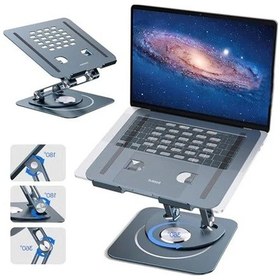 Resim Baseus Ayarlanabilir Dizüstü Bilgisayar Standı, 360 Derece Dönebilen Ayarlanabilir Dizüstü Bilgisayar Standı Üç Katlı Versiyon Apple Uyumlu MacBook Air Pro, Dell Xps, Hp Vb. İçin Ergonomik Katlanabilir Stand 