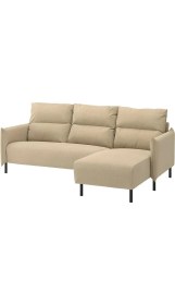 Resim IKEA Gri Lüks Kanepe - Uzanma Koltuklu 3'lü Kanepe 