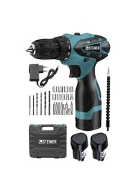 Resim Steiner 36 V Sjs Çift Metal Şanzıman Çift Akülü Şarjlı Vidalama Matkap + 24 Parça Set Mavi 
