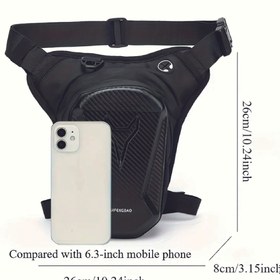 Resim SLH SHOP Unısex Ayarlanabilir Askılı Kulaklık Şarj Kablo Çıkışlı Motorcu Bel Bacak Çantası 