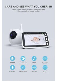 Resim Ape Lcd Ekranlı Gece Görüşlü Bebek Monitörü Bebek Izleme Kamerası Oda Sıcaklığı Kontrollü Kablosuz 
