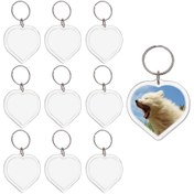 Resim 10 Adet/5 Adet Akrilik Fotoğraf Anahtarlık, Kalp Şeklinde Boş DIY Kolye Ucu, Yaratıcı Resim Çerçevesi Anahtarlık, Yılbaşı, Aziz Patrick Günü, Sevgililer Günü, Cadılar Bayramı, Noel Hediyesi, Arkadaşlık Hatırası, Yaratıcı Tasarım, Pürüzsüz Yüzey, Hafif Pendant, Anı Taklidi, Etkinlik Planlayıcıları ve Hediye Alışkanlıkları İçin 