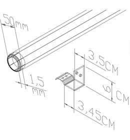 Resim Kamataş Alüminyum Bronz Merdiven Tutamak, Korkuluk Yaşlı Engelli Duvar Tutamağı 150 Cm. Istenilen Ölçüde 