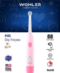 Resim Wohler Değiştirilebilir Başlıklı Pilli Kız Çocuk Diş Fırçası 3+ , Fda Onaylı Pilli 