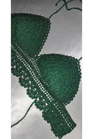 Resim SOUL BY A&B El Örgüsü Simli Bluz Büstiyer Crop Bikini Parlak Bluz Yeniyıl Yılbaşı 