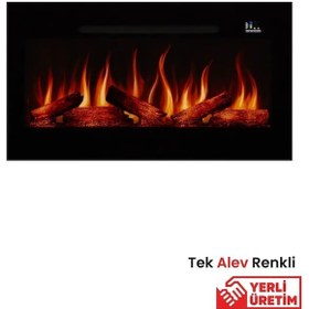 Resim Pagla 100 Elektrikli Şömine - Isıtıcılı, Cam Çerçeveli, Tek Renkl 