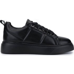 Resim Tamer Tanca Kadın Vegan Siyah Sneakers & Spor Ayakkabı 1009 117 Bn Ayk Y25 Sıyah Cılt Siyah 