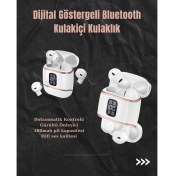 Resim Techno Stock Dijital Göstergeli Bluetooth Kulakiçi Kulaklık – 4’lü Paket, Gürültü Engellemeli 