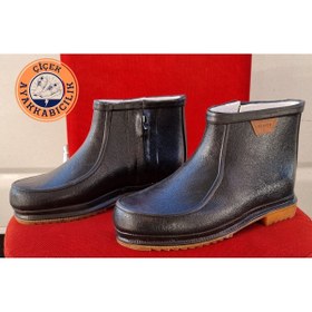 Resim Derby Kısa Çizme Derby Fermuarlı %100 Kauçuk Çizme 