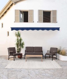 Resim Koza Home Mist Kahverengi Tek Kişilik Bahçe Koltuğu Siyah İskelet 6002 Kahverengi 