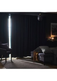 Resim En 140 Cm.boy 250 Cm.blackout Karartma Fon Perde.siyah Renk Siyah 