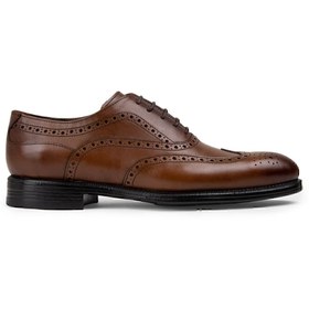 Resim Deery Hakiki Deri Taba Rengi Klasik Erkek Oxford Ayakkabı 