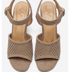 Resim Luvishoes Hervon Vizon Süet Kadın Dolgu Topuklu Ayakkabı 