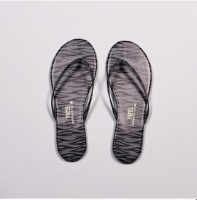 Resim Kadın Klasik Parmak Arası Zebra Desen Terlik Tk-2240-4090 Gri/siyah 