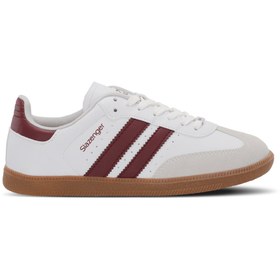 Resim Slazenger Kadın Bağcıklı Günlük Ayakkabı Beyaz Bordo 