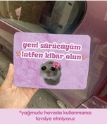 Resim moontainills Üzgün Hamster Pembe Araba Magneti 
