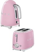 Resim Smeg Pembe Kettle ve 1x2 Ekmek Kızartma Makinesi Seti 