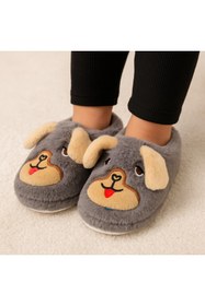 Resim meko aksesuar Köpek Desenli Peluş Çocuk Panduf Terlik 