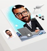 Resim Kişiye Özel Bay Genel Müdür Karikatür 240 Parça A3 Puzzle - 1 