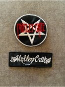 Resim icase Mötley Crüe Müzik grubu Nakış Patch Peç Yama dikilebilir yama (8x8 CM) 