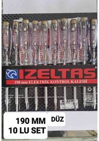 Resim İzeltaş Kontrol Kalemi 190 Mm Düz Uçlu 10 Adet 