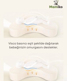Resim Mamiko Emzirme Yastığı, Bebek Destek Minderi, Yıkanabilir Kumaş, Hafızalı Köpük, Visco, Ortopedik 
