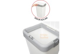 Resim PremiumPort Pratik Dokunmatik Kapaklı 40L Çamaşır ve Çöp Sepeti 