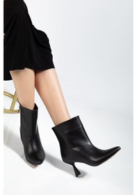 Resim 4701 Siyah Cilt Kare Topuk Günlük Kadın Bot Siyah 