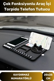 Resim Lidyacottone Premium Araç Içi Kaydırmaz Torpido Organizeri Numaratör Çizdirmez Çok Fonksiyonlu Araba 