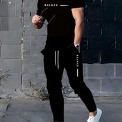 Resim 3D Baskılı Erkekler için Trendy Rahat Moda Serin ve Nefes Alabilir Spor Kısa Kollu + Uzun Pantolon Takımı 