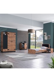 Resim Setay Milas Genç Odası - 3 Kapılı Dolap, Karyola, Komodin, Şifonyer 