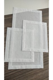 Resim Etuval Linen 3 Parça Yatak Odası Takımı Düz Gizli Dikiş Oda Takımı Beyaz 