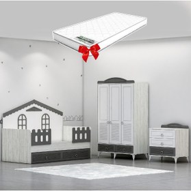Resim Garaj Home Tuana Membran Yavrulu Montessori Çocuk Odası Takımı + 1 Adet Yatak 