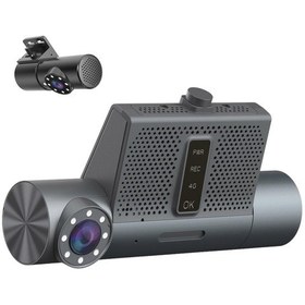 Resim Techsmart 3 Kanal Araç Kamera Ön + İç + Harici 1080p Full Hd Wifi Gps Gece Görüşlü Dash Cam 