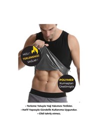 Resim Erkek Termal Sauna Atlet Yağ Yakımınıza nıza Yardımcı Renk Siyah Ex-04 Siyah 