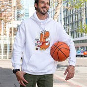 Resim Gitarist Dinozor Kapşonlu Sweatshirt 