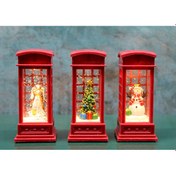 Resim Telefon Kulübeli Işıklı Kar Küresi Kırmızı Tasarım 