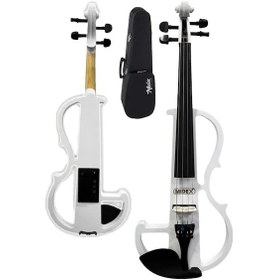 Resim Midex RCZ-606W PAK Elektro Keman + Şarjlı Mikrofonlu Taşınabilir Amfi Full Set Beyaz 