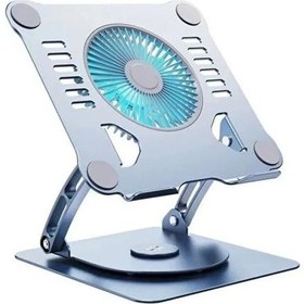 Resim 360 Derece Dönebilir Alüminyum Laptop Standı, Katlanabilir 
