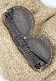 Resim Leather Solare Unisex Siyah Floter Hakiki Deri Gözlük Kılıfı 