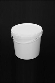 Resim OnurStore Plastik Sert Kova Beyaz Gövde Beyaz Kapaklı Set 10 lt 5 Adet 