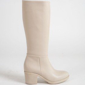 Resim Mubiano Mbhsn7072-bj Kadın Bej Kalın Topuklu Fermuarlı Uzun Çizme Bej 