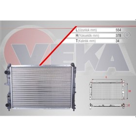 Resim Veka-161822 Su Radyatörü Mekanik Fiat Tempra 2.0 I.E. Ac+/- M-T 1 514706592 